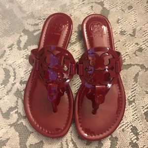 Red Patent Tory Burch Miller Sandals